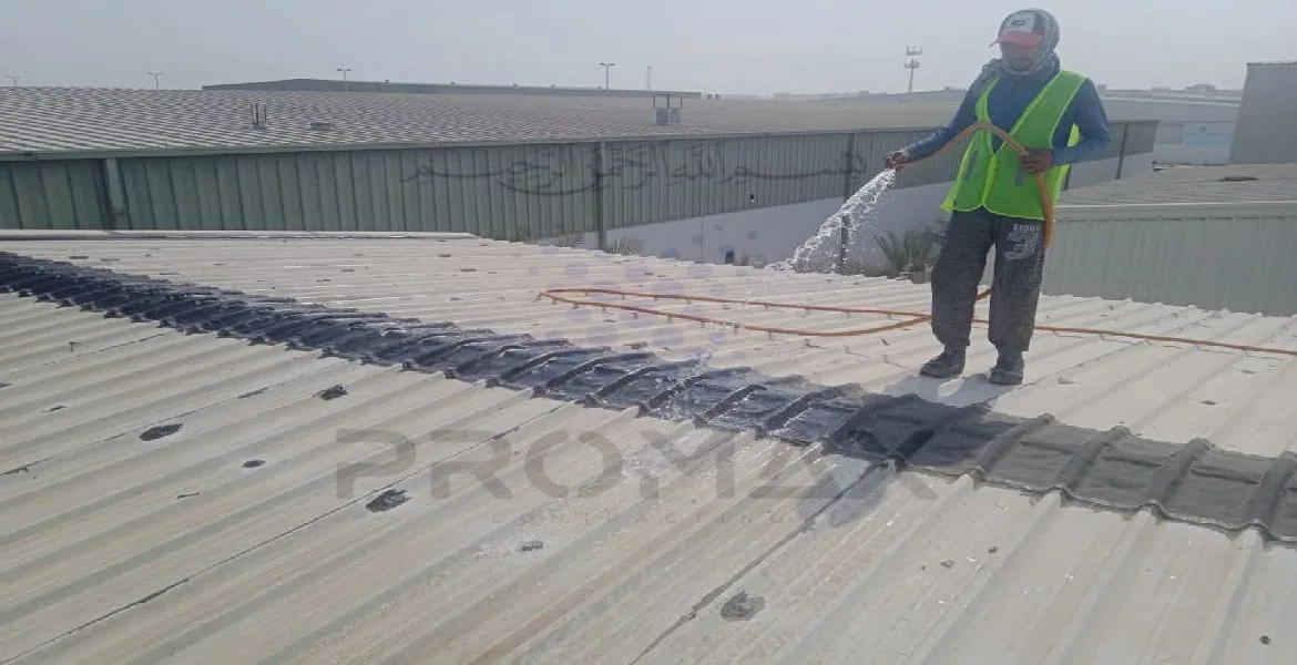 Power Economy - metal roof waterproofing project by Promax in Dubai, UAE